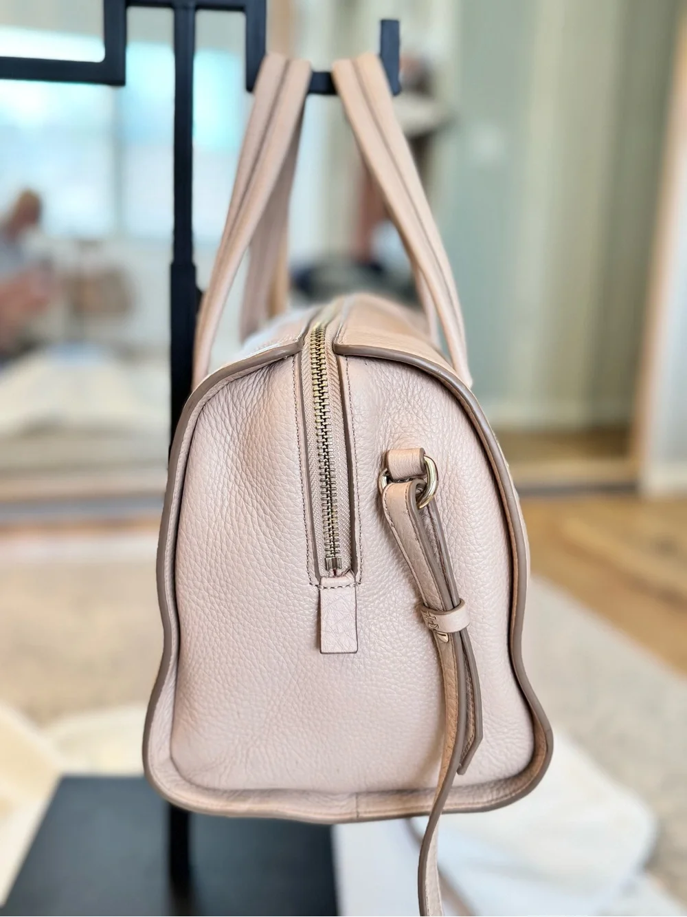 Cole Haan Blush Peachy Pink Pebbled Leather Satchel